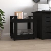 Kontorvogn 60x45x60 cm konstrueret træ sort