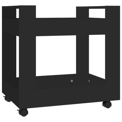 Kontorvogn 60x45x60 cm konstrueret træ sort
