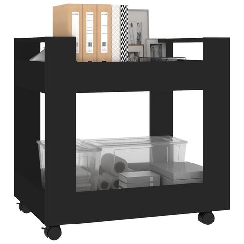 Kontorvogn 60x45x60 cm konstrueret træ sort