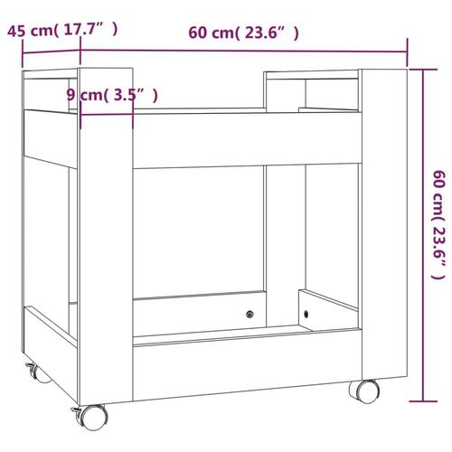 Kontorvogn 60x45x60 cm konstrueret træ sort