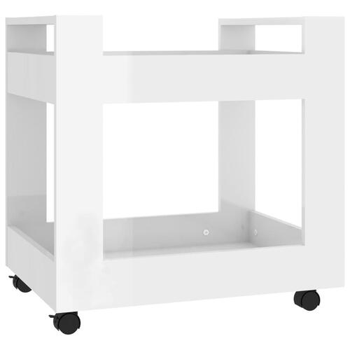 Kontorvogn 60x45x60 cm konstrueret træ hvid højglans