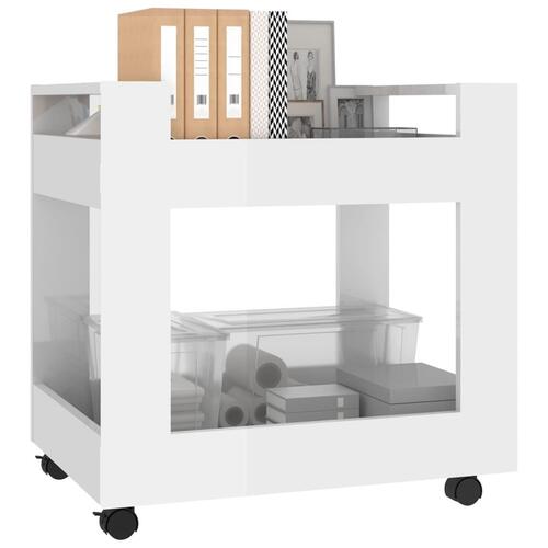 Kontorvogn 60x45x60 cm konstrueret træ hvid højglans