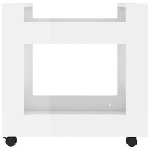 Kontorvogn 60x45x60 cm konstrueret træ hvid højglans