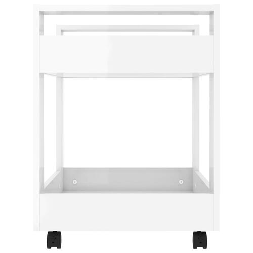 Kontorvogn 60x45x60 cm konstrueret træ hvid højglans