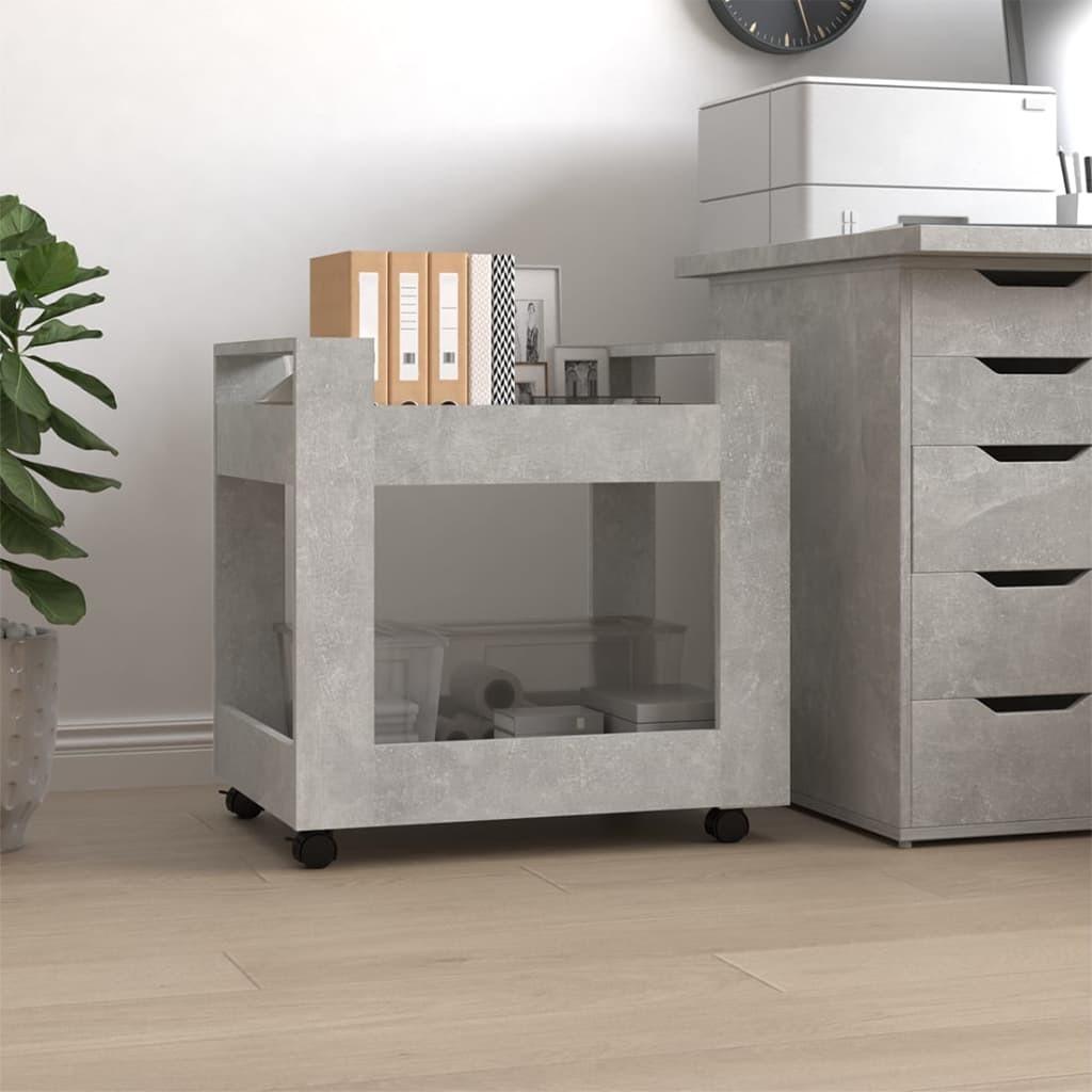 Kontorvogn 60x45x60 cm konstrueret træ betongrå