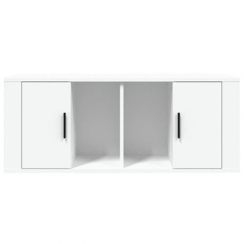 TV-bord 100×35×40 cm i konstrueret træ - hvid