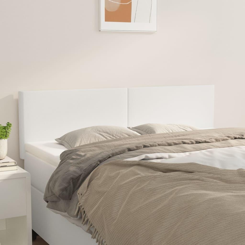 Sengegavle 80X5X78/88 Cm Kunstlæder Hvid - Lav / 144 cm
