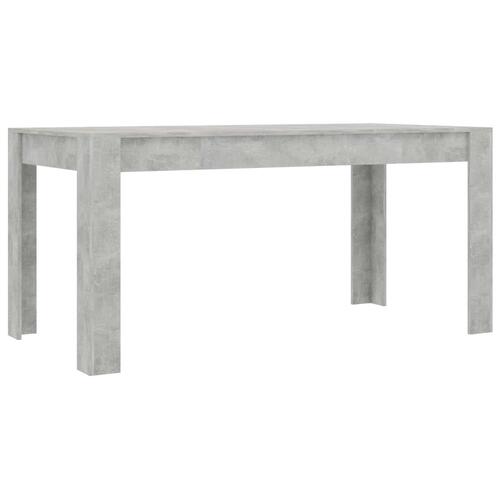 Spisebord 160 x 80 x 76 cm spånplade betongrå