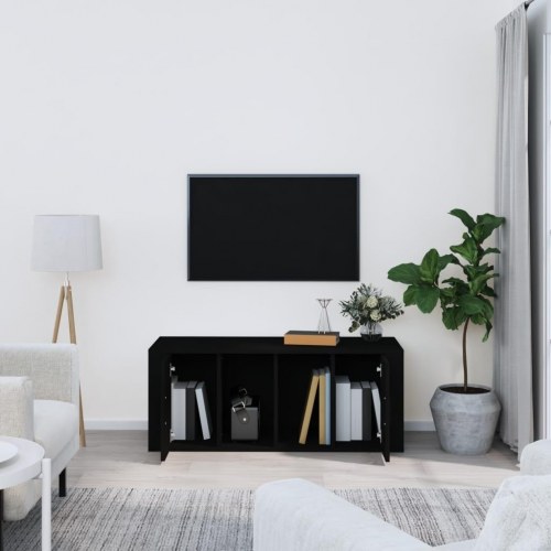 Tv-bord 100x35x40 cm konstrueret træ sort