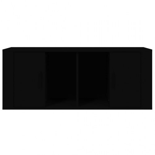 Tv-bord 100x35x40 cm konstrueret træ sort