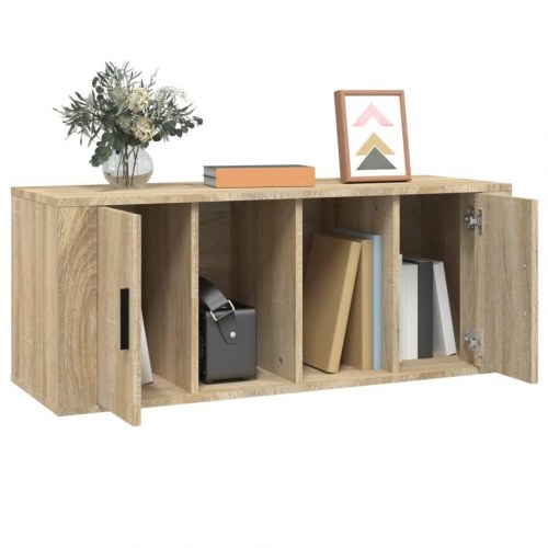 Tv-bord 100x35x40 cm konstrueret træ sonoma-eg