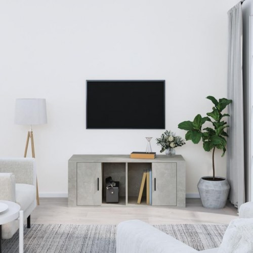Tv-bord i konstrueret træ 100×35×40 cm - betongrå