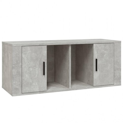 Tv-bord i konstrueret træ 100×35×40 cm - betongrå