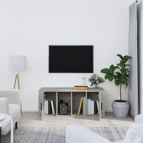 Tv-bord i konstrueret træ 100×35×40 cm - betongrå