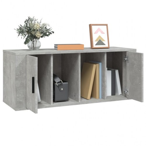 Tv-bord i konstrueret træ 100×35×40 cm - betongrå