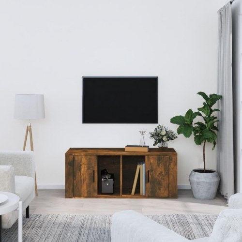 Tv-bord i konstrueret træ 100×35×40 cm - røget egetræsfarve