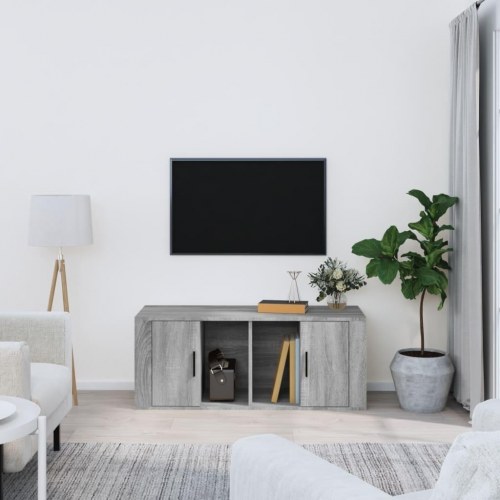 Tv-bord 100x35x40 cm i konstrueret træ - grå sonoma-eg