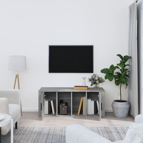 Tv-bord 100x35x40 cm i konstrueret træ - grå sonoma-eg