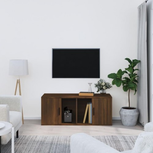 TV-bord 100×35×40 cm i konstrueret træ - brun egetræsfarve