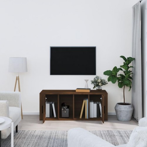 TV-bord 100×35×40 cm i konstrueret træ - brun egetræsfarve