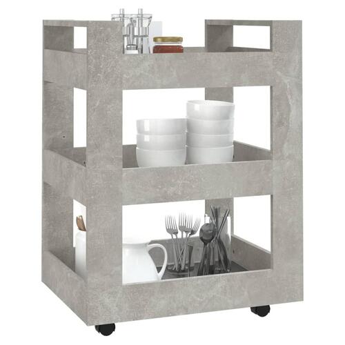 Køkkenvogn 60x45x80 cm konstrueret træ betongrå