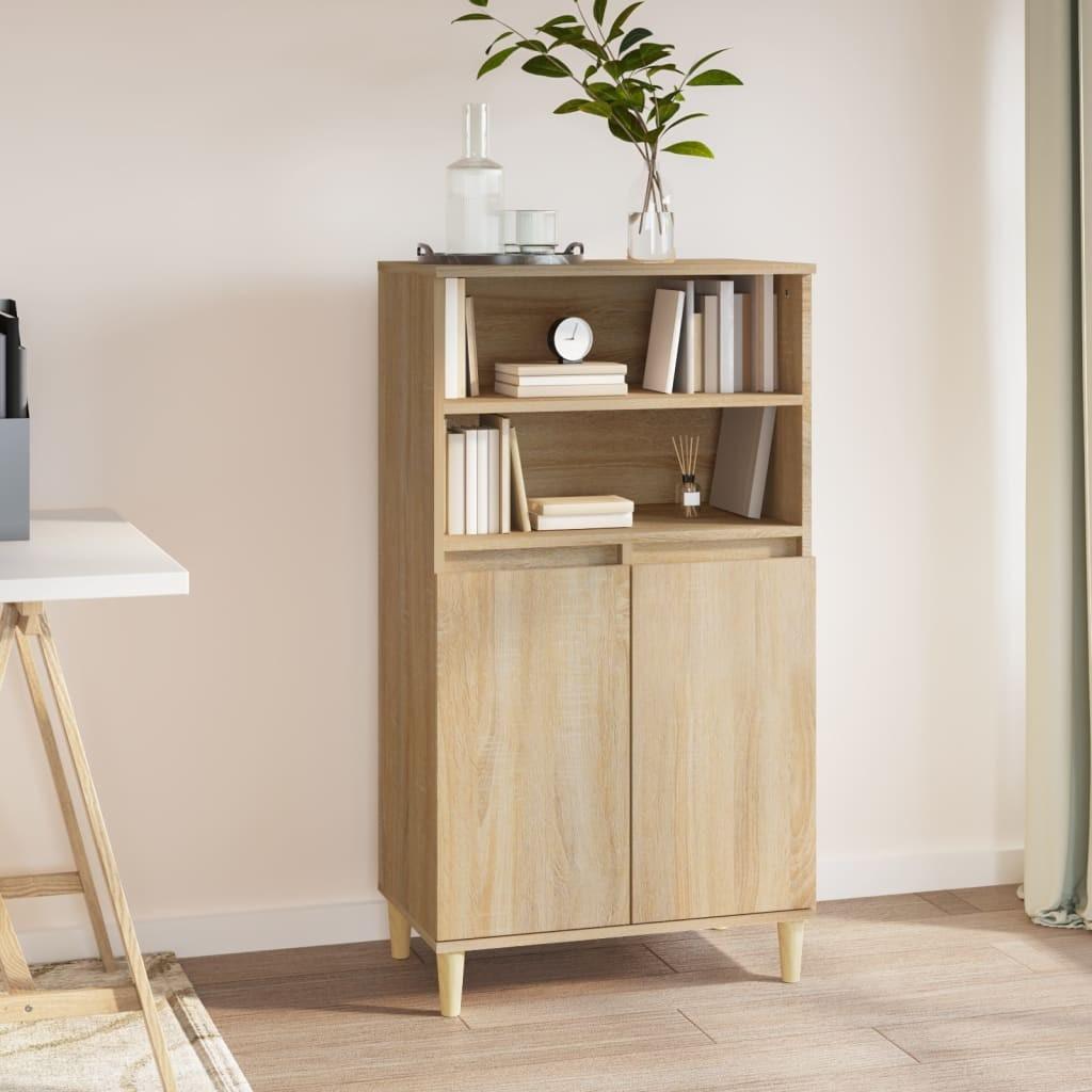 Højskab/skænk 60×36×110 cm i konstrueret træ - Sonoma-eg
