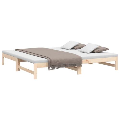 Daybed med udtræk 2x(80x200) cm massivt fyrretræ