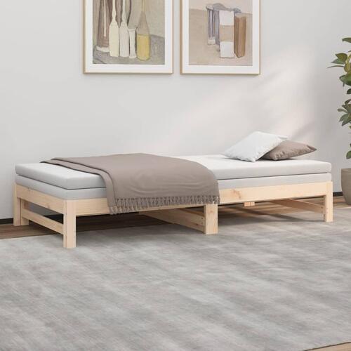 Daybed med udtræk 2x(80x200) cm massivt fyrretræ