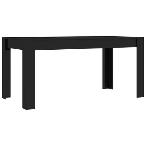 Spisebord 160 x 80 x 76 cm spånplade sort højglans