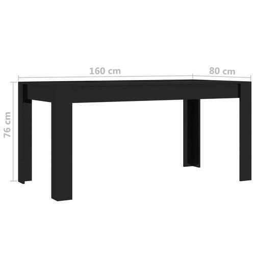 Spisebord 160 x 80 x 76 cm spånplade sort højglans