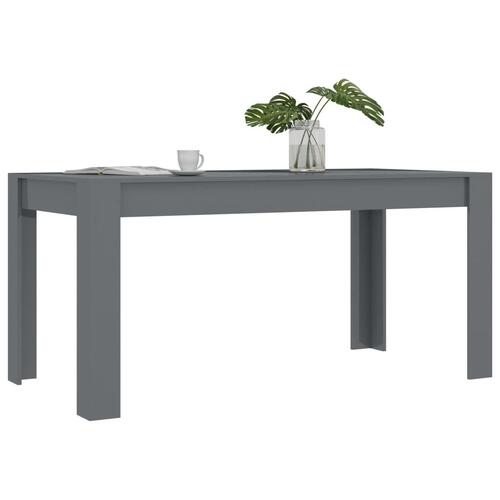 Spisebord 160 x 80 x 76 cm spånplade grå højglans