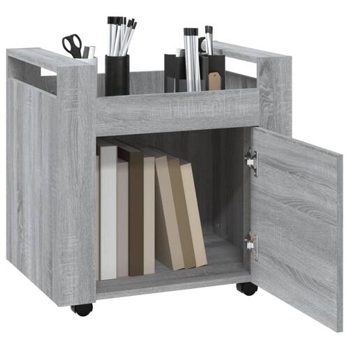 Kontorvogn 60x45x60 cm konstrueret træ grå sonoma-eg