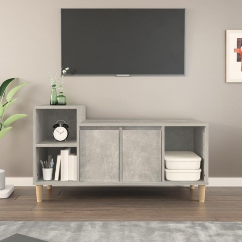 Tv-bord i konstrueret træ, 100×35×55 cm - betongrå