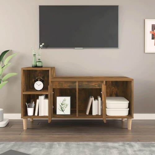 Tv-bord i konstrueret træ - 100 × 35 × 55 cm, røget egetræsfarve