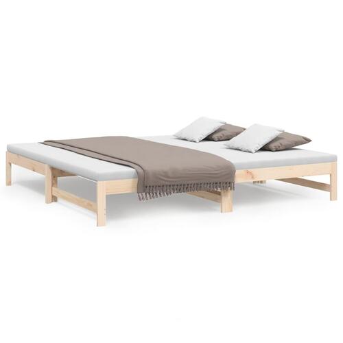 Daybed med udtræk 2x(100x200) cm massivt fyrretræ