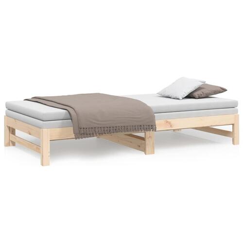 Daybed med udtræk 2x(100x200) cm massivt fyrretræ