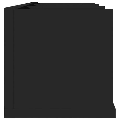 CD-hylde 75 x 18 x 18 cm spånplade sort højglans