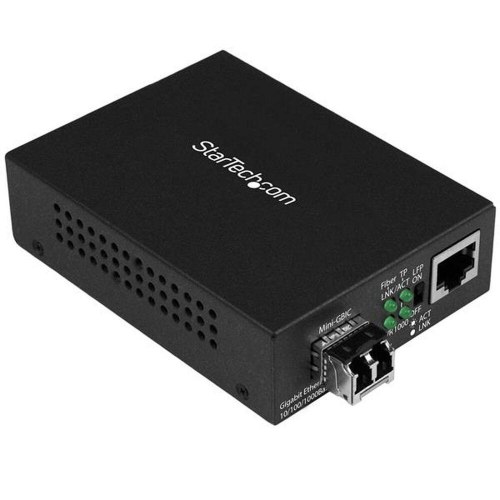 Startech mediekonverter - Gigabit fiber til RJ45, sort