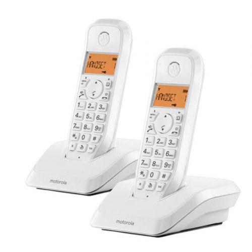 Trådløs telefon Motorola S1202 duo - hvid