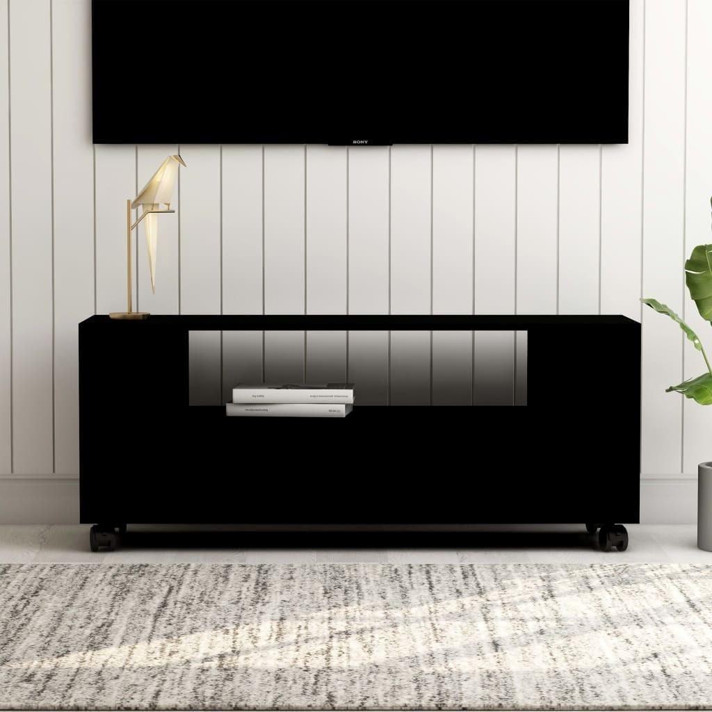 Tv-bord 120x35x48 cm konstrueret træ sort