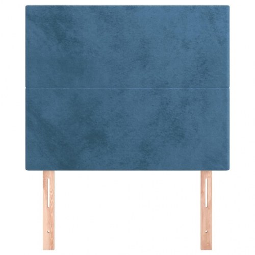Sengegavl i fløjl - mørkeblå 90 x 5 x 118/128 cm