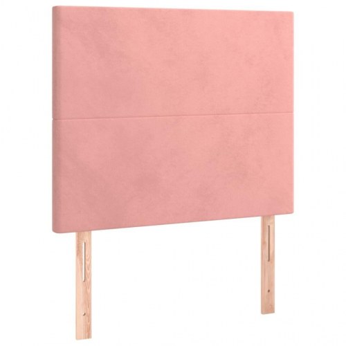 Sengegavl lyserød 100 x 5 x 118/128 cm fløjl