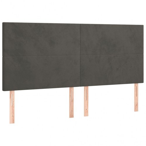 Sengegavl mørkegrå 180 x 5 x 118/128 cm fløjl