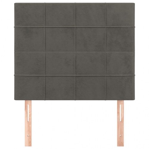 Sengegavl mørkegrå 90 x 5 x 118/128 cm fløjl