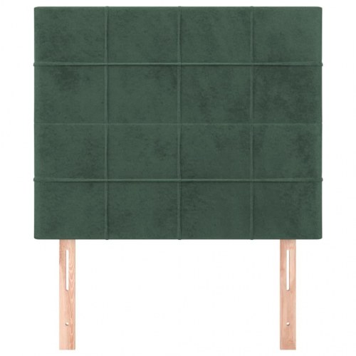 Sengegavl mørkegrøn 90 x 5 x 118/128 cm fløjl