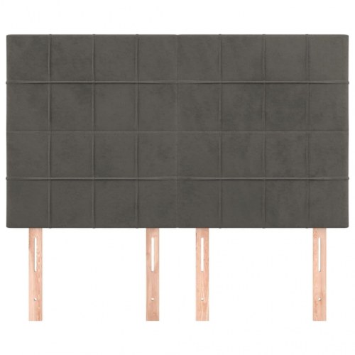 Sengegavl i mørkegrå fløjl - 144 x 5 x 118/128 cm