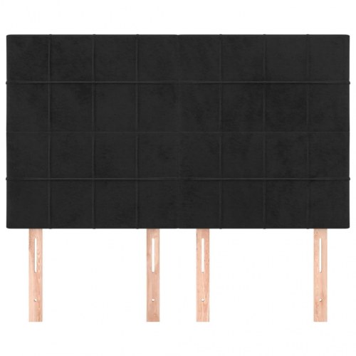 Sengegavl i sort fløjl - 144 x 5 x 118/128 cm