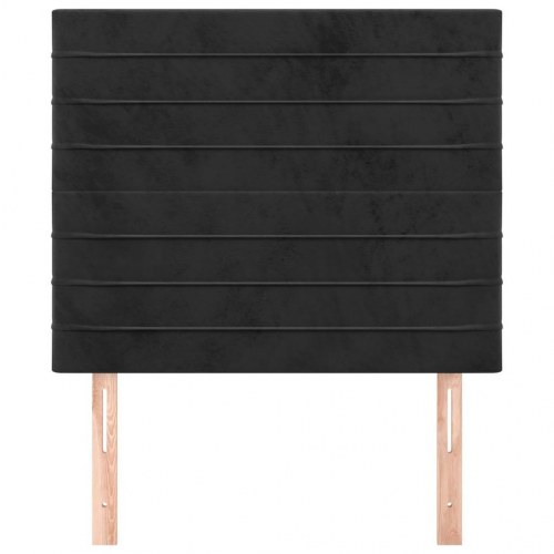 Sengegavl i sort fløjl 80 x 5 x 118/128 cm