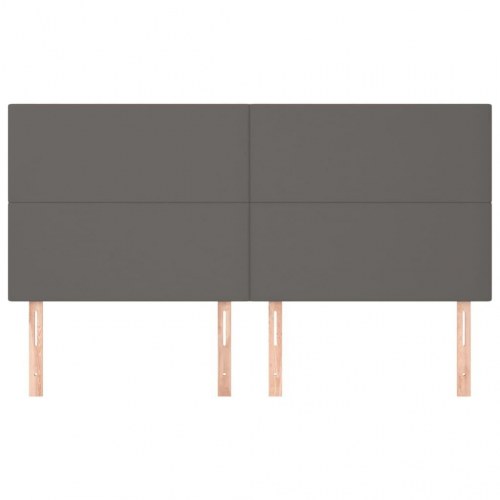 Sengegavl grå 180 x 5 x 118/128 cm kunstlæder