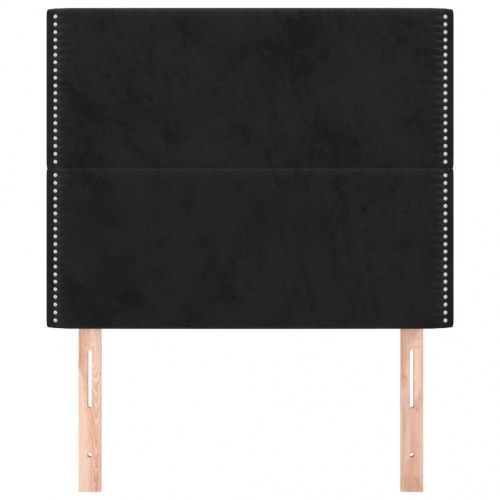 Sengegavl i sort fløjl 100 x 5 x 118/128 cm